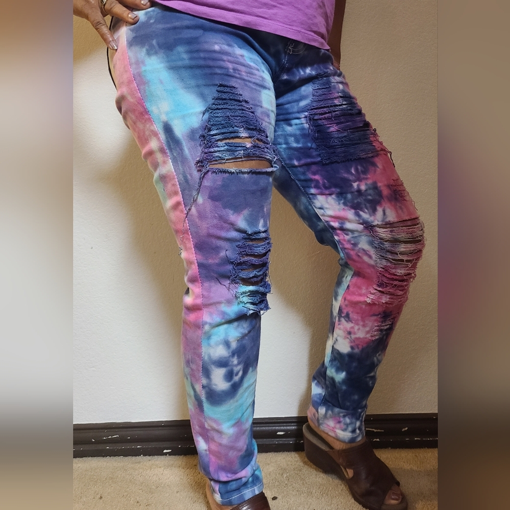 Rainbow Denim- Colors may vary- each pair is unique.  NWOT